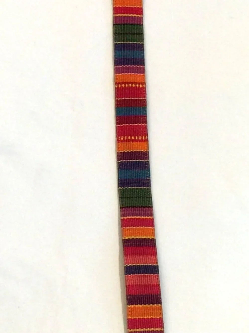 VINTAGE GUATEMALAN MULTICOLOR HANDWOVEN TEXTILE BUCKLE LEATHER BELT WOMENS 30